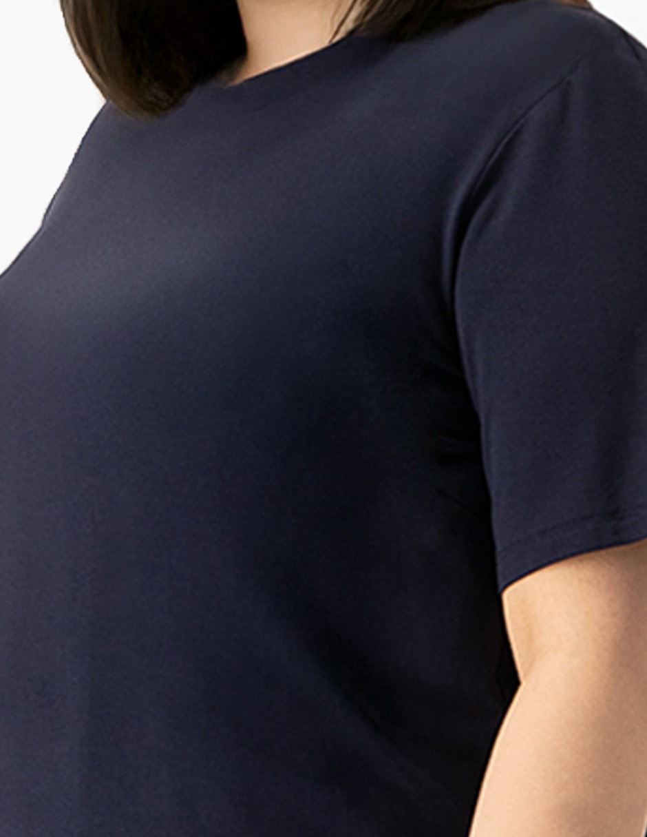 PLAYERA IVONNE PLUS 8, 2X, AZUL MARINO