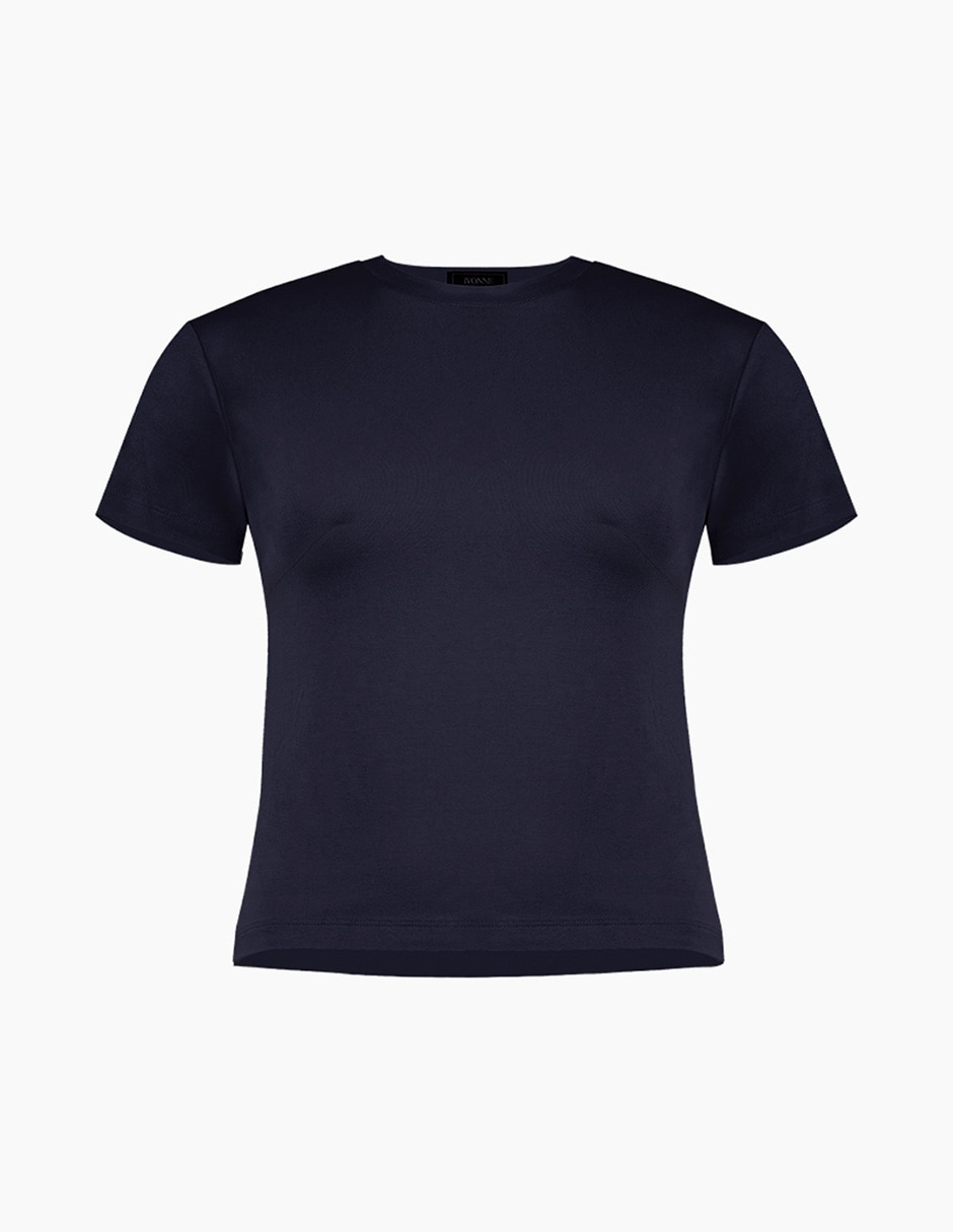PLAYERA IVONNE PLUS 8, 2X, AZUL MARINO
