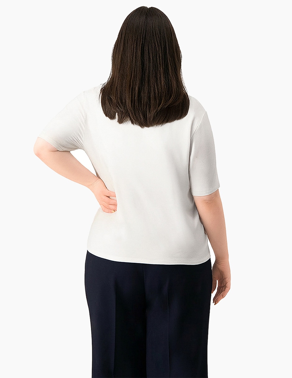 Playera manga corta cuello redondo para mujer 2