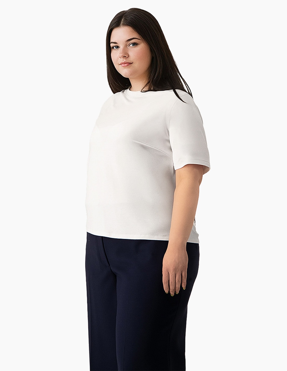 Playera manga corta cuello redondo para mujer 3