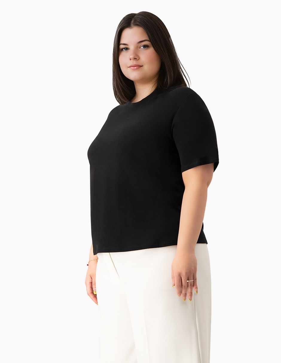 Playera manga corta cuello redondo para mujer 3