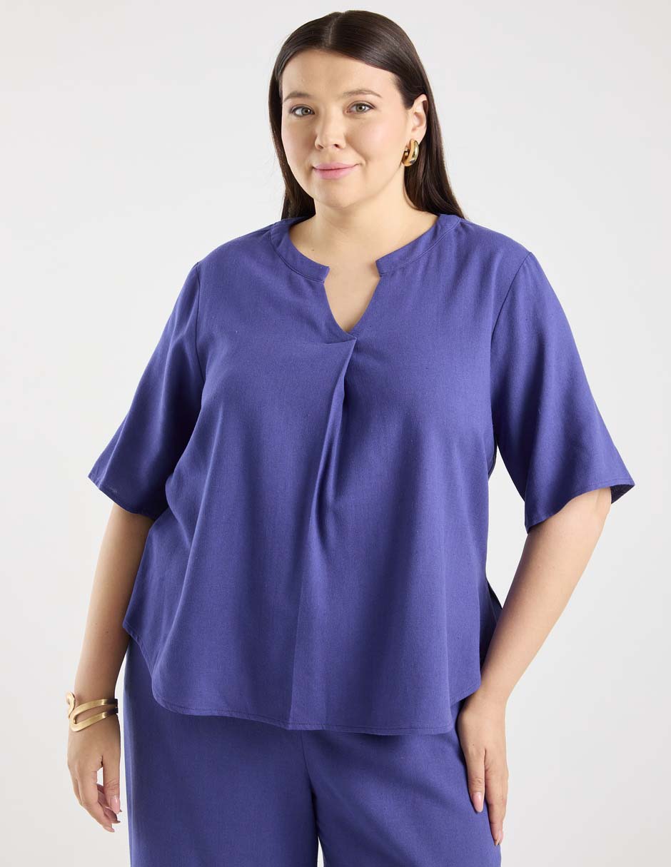 Blusa manga al codo para mujer