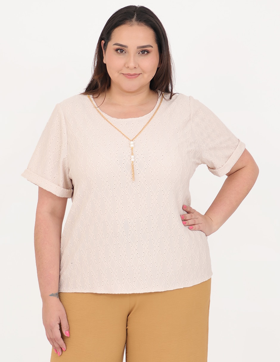 Blusa manga corta para mujer