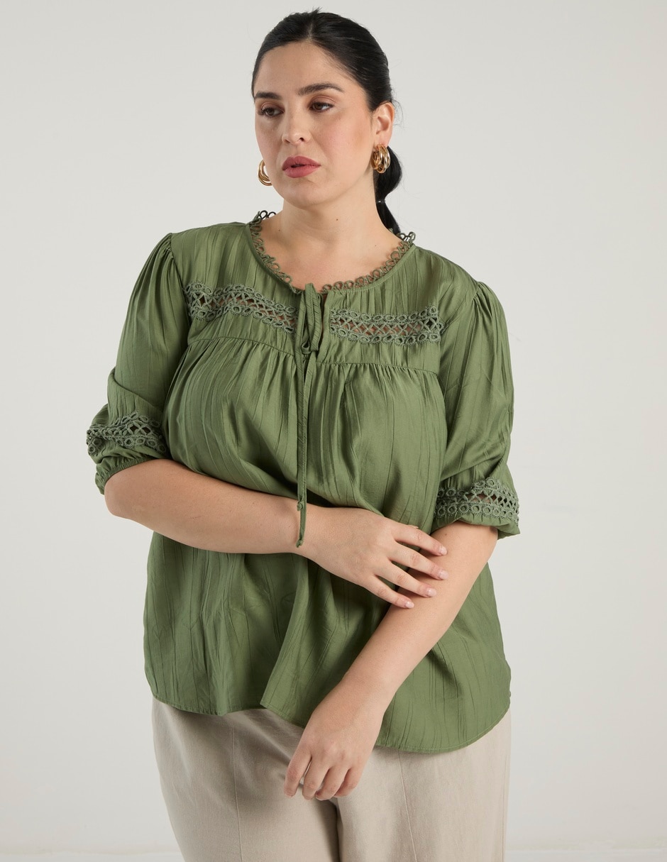 Blusa manga 3/4 para mujer Blusa manga 3/4 para mujer