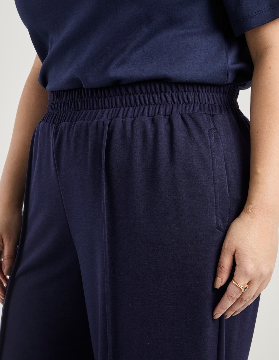 Pants amplio con elástico para mujer 4