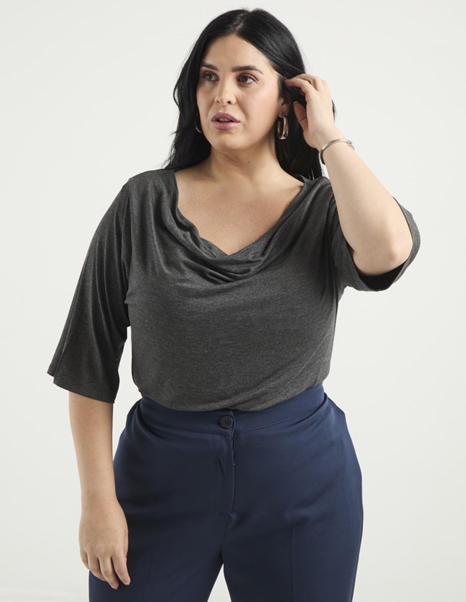 Blusa manga al codo para mujer