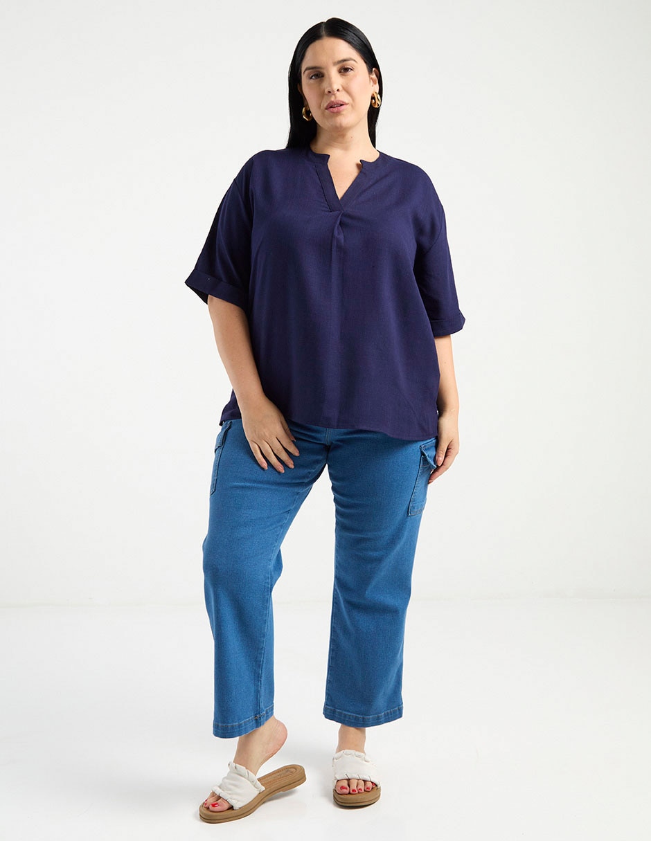 Blusa manga al codo para mujer 3