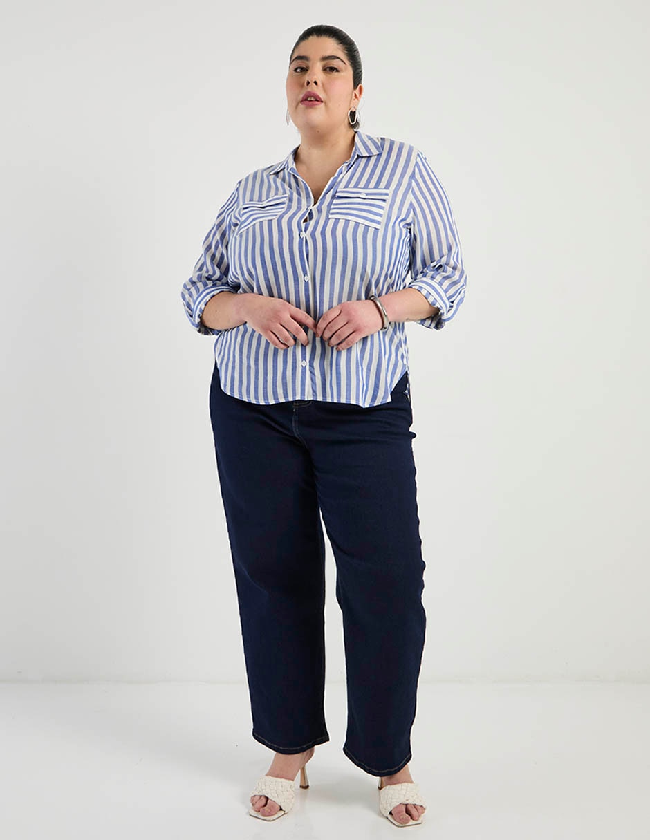 Blusa camisera manga 3/4 para mujer 2