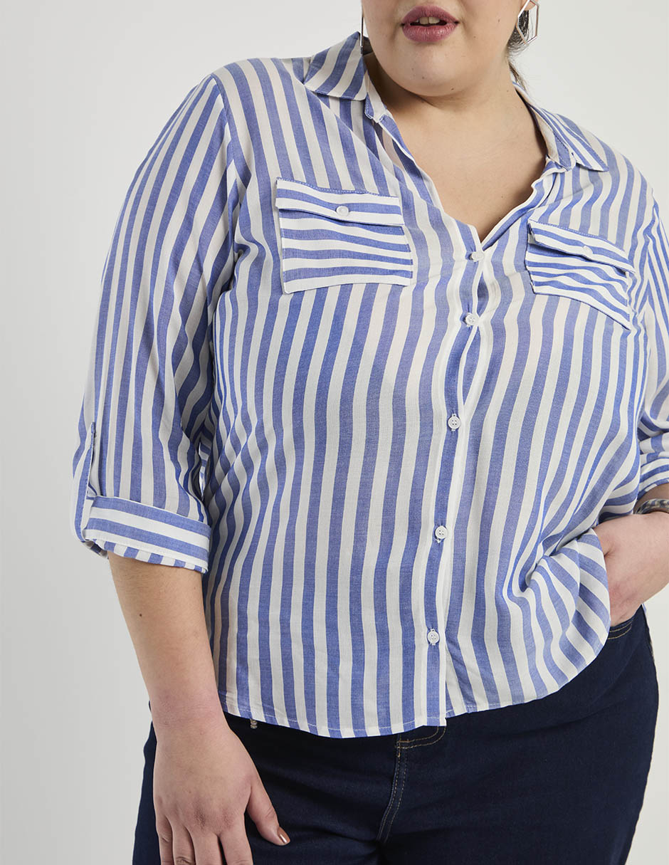 Blusa camisera manga 3/4 para mujer 5