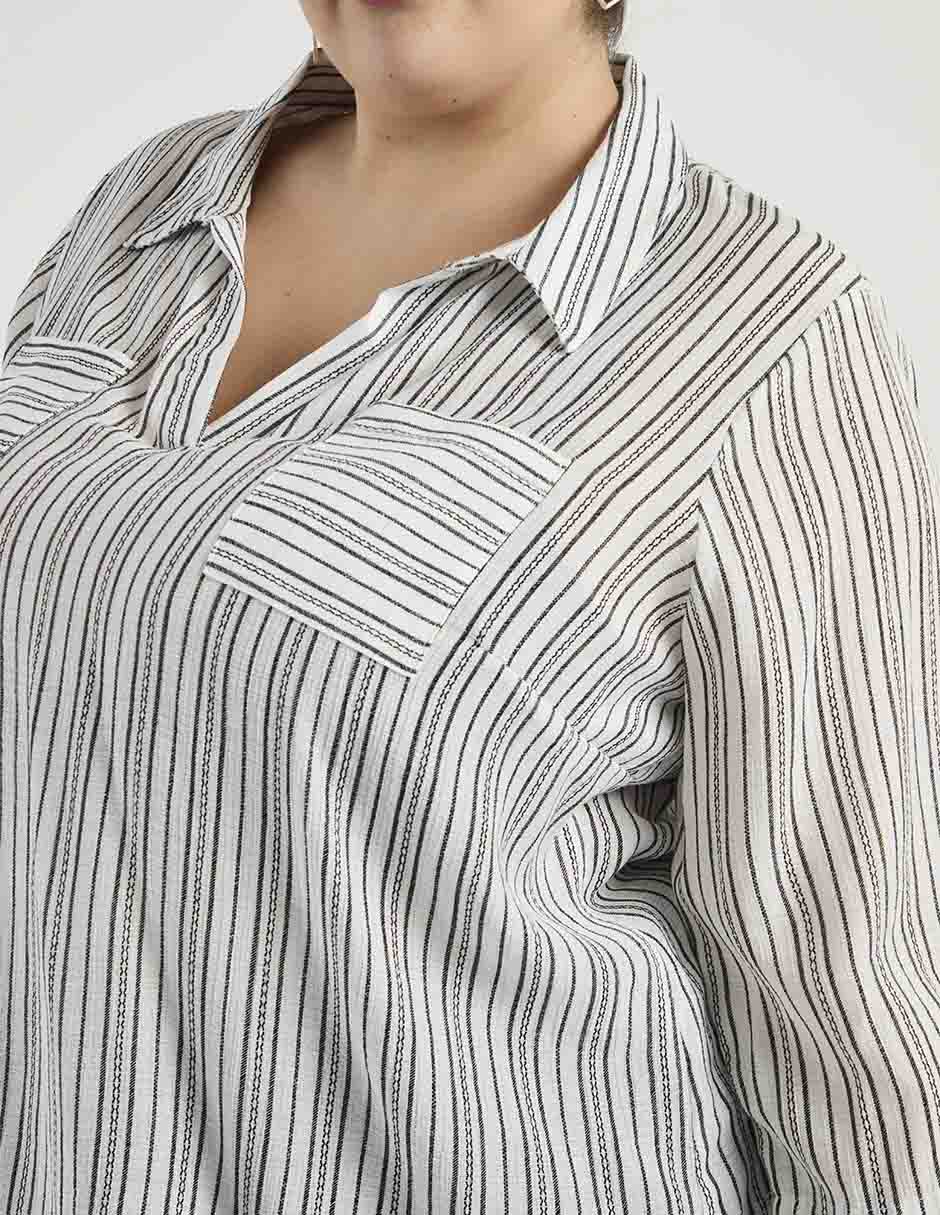 Blusa camisera manga 3/4 para mujer 4