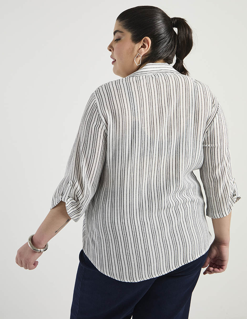 Blusa camisera manga 3/4 para mujer 6