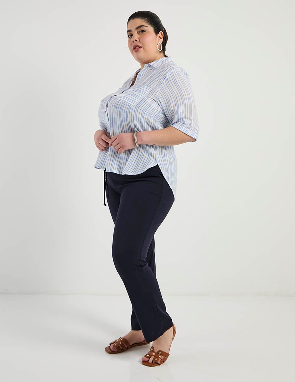 Blusa camisera manga corta para mujer 3