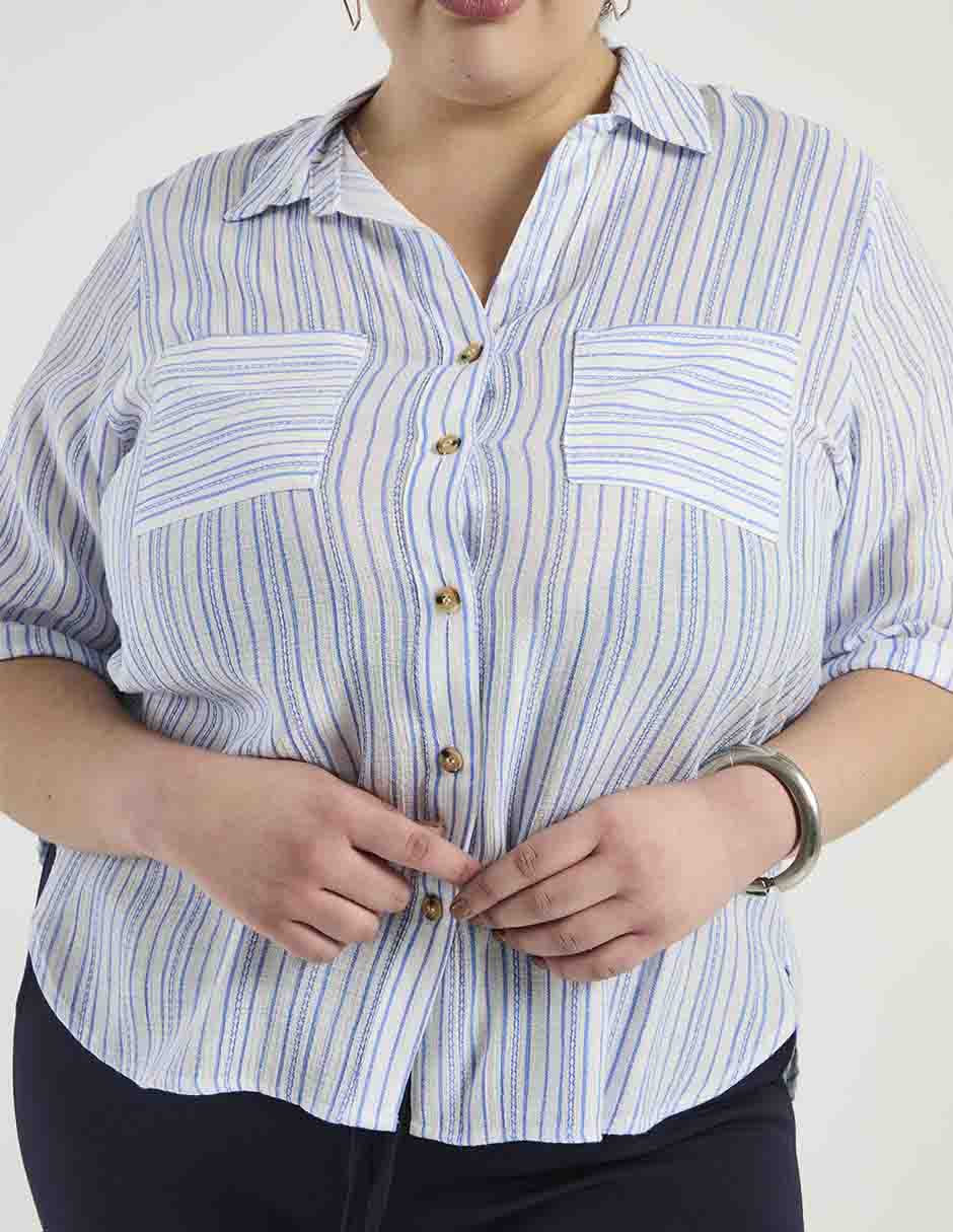 Blusa camisera manga corta para mujer 5