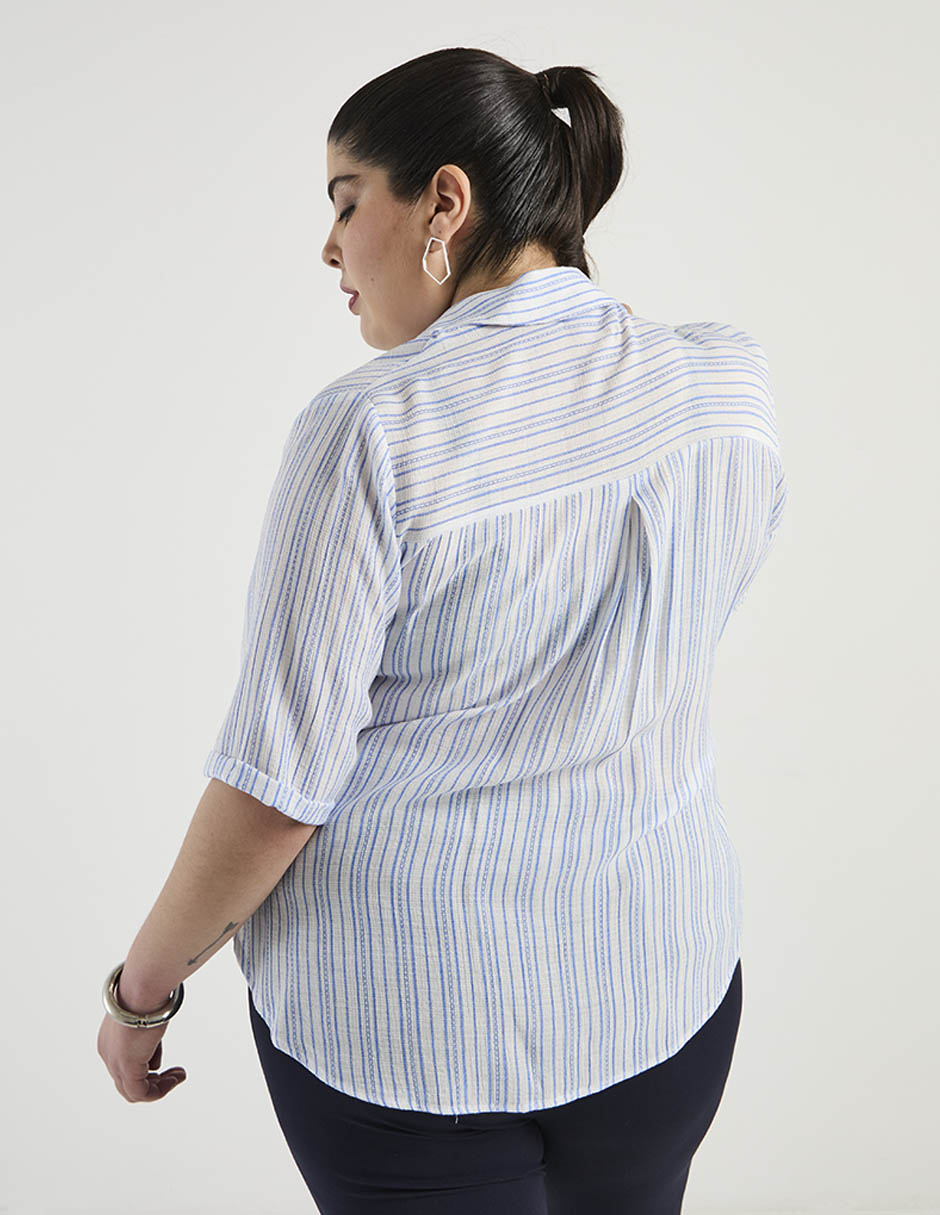 Blusa camisera manga corta para mujer 6