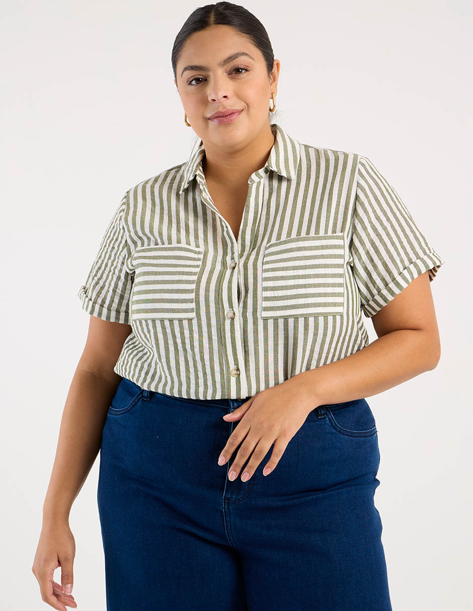 Blusa manga corta para mujer