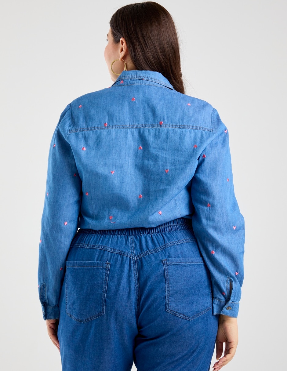 Blusa camisera manga larga para mujer 12