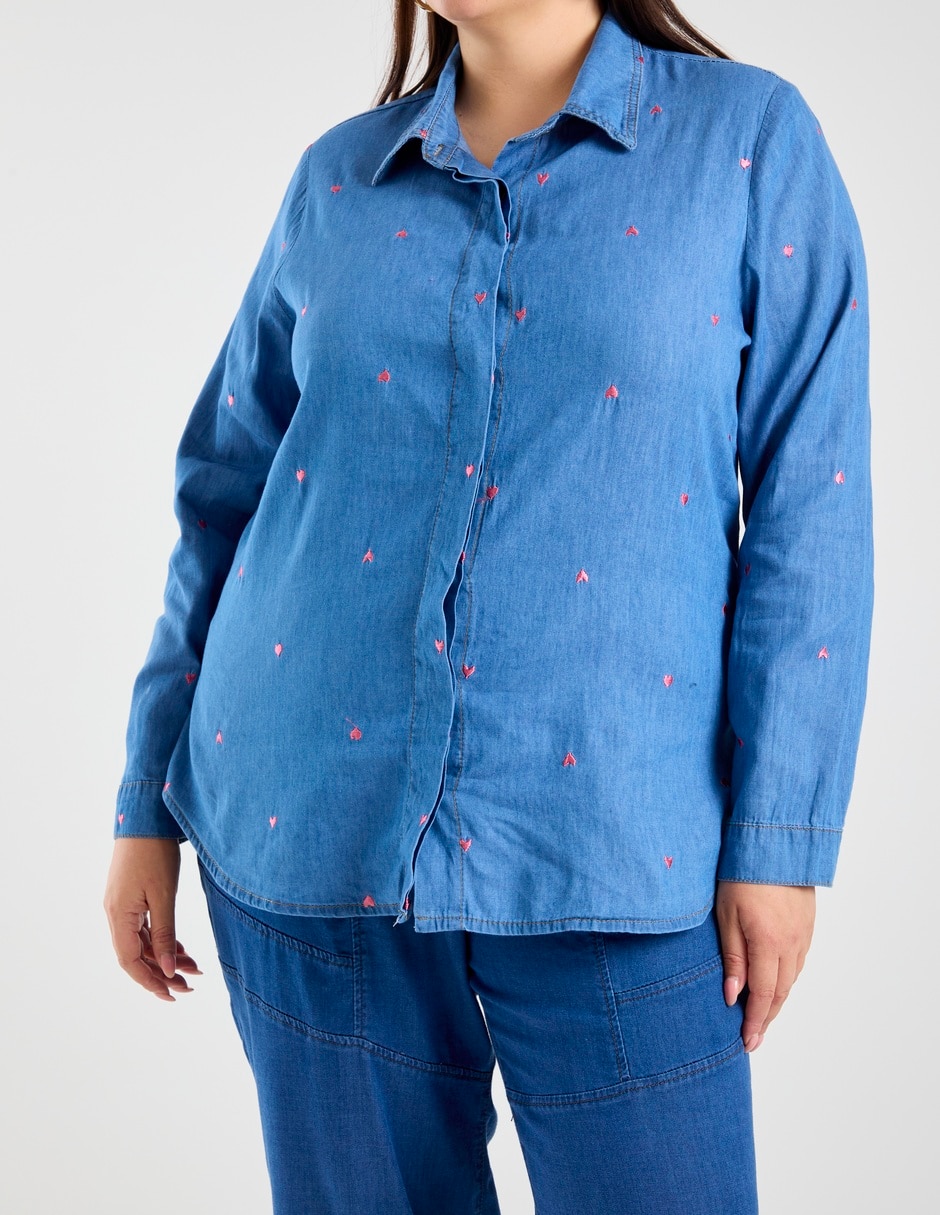 Blusa camisera manga larga para mujer 13