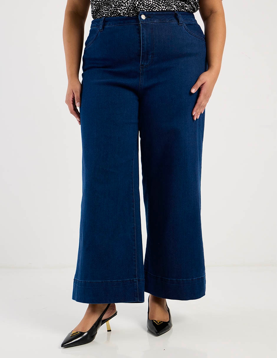Jeans relaxed wide leg a la cintura C421 para mujer