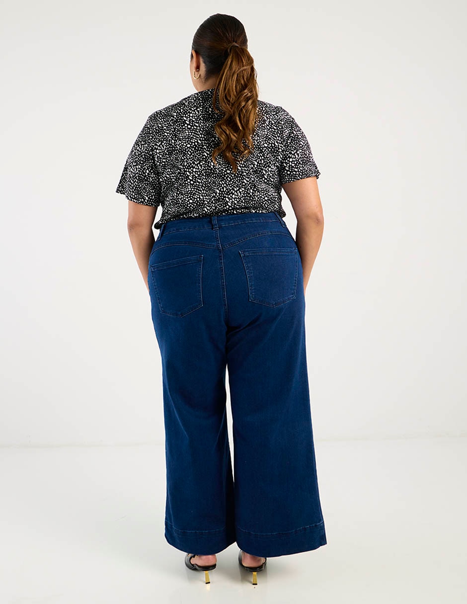 Jeans relaxed wide leg a la cintura C421 para mujer 3