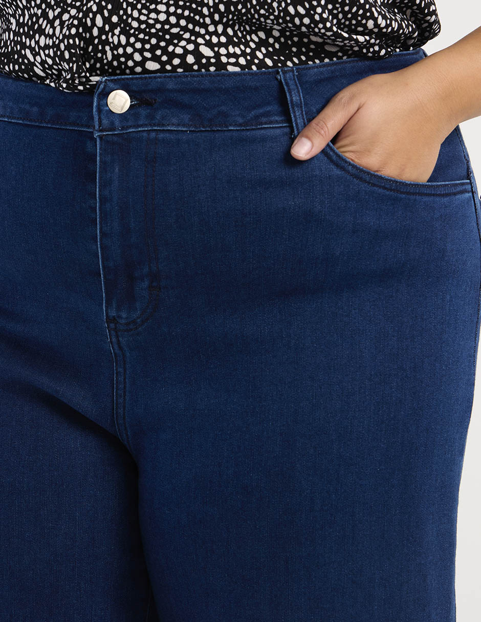 Jeans relaxed wide leg a la cintura C421 para mujer 4