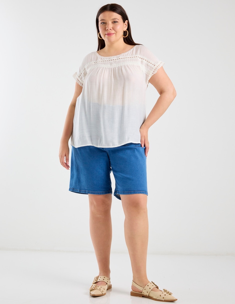 Bermuda de mezclilla para mujer 7