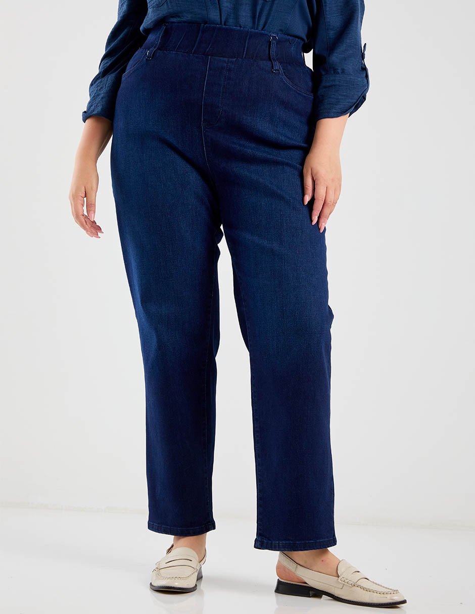 Jeans straight cintura media para mujer