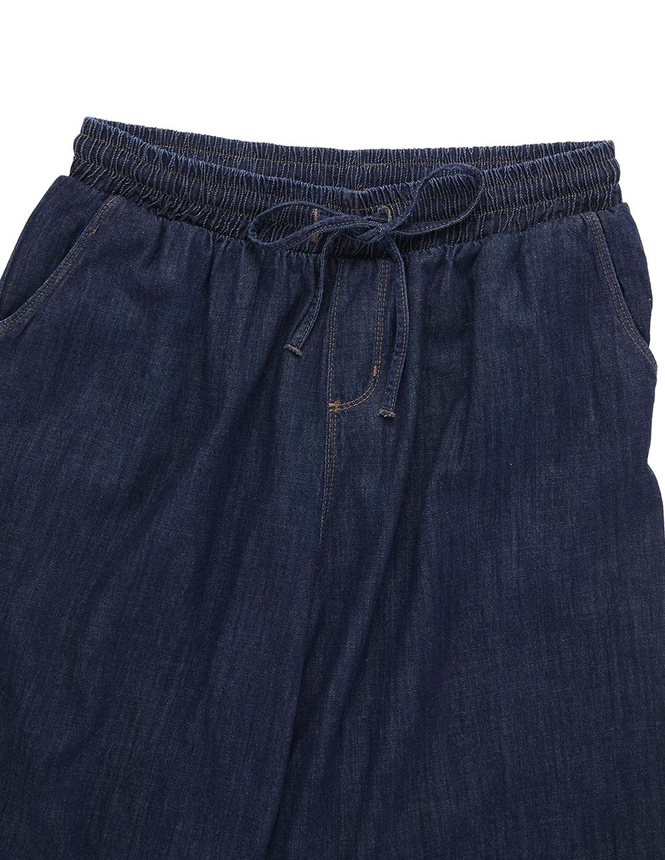 Jeans amplio cintura media para mujer 7