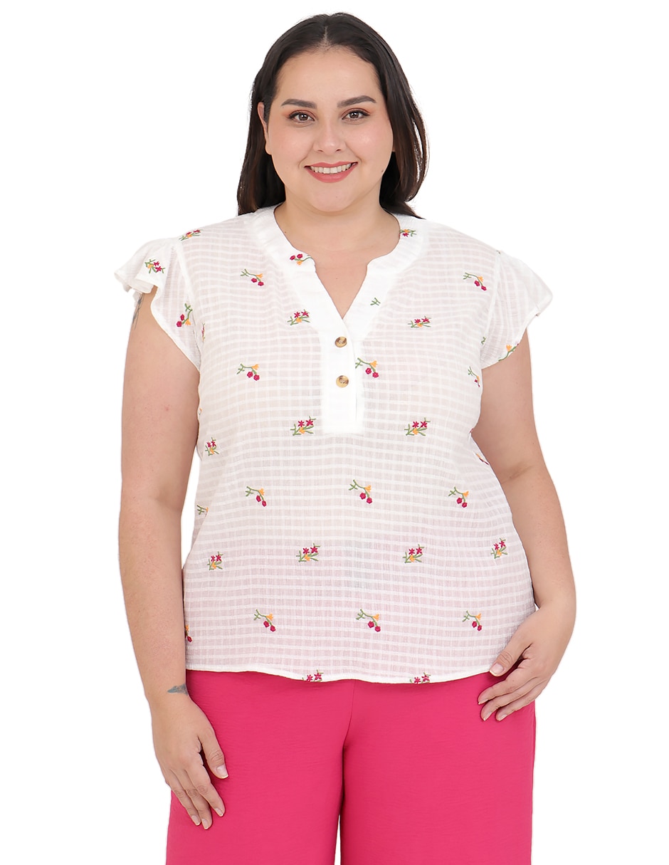 Blusa Grupo Bromelia manga corta para mujer