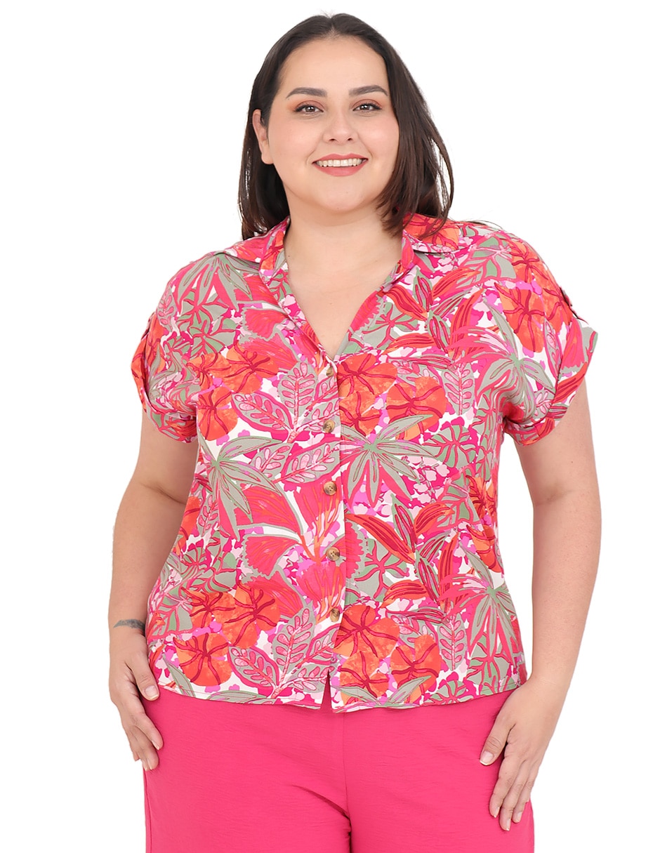 Blusa Grupo Bromelia manga corta para mujer