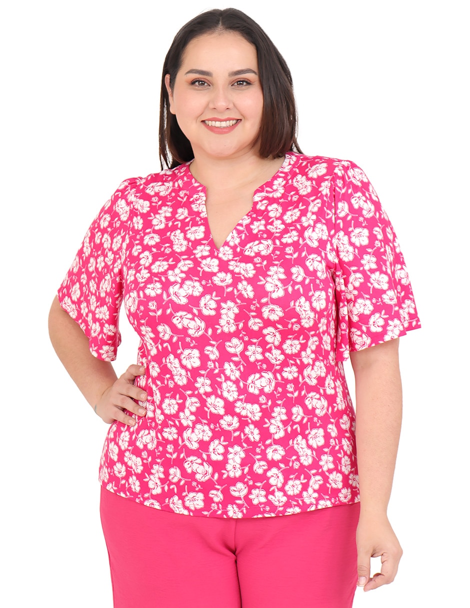 Blusa Grupo Bromelia manga corta para mujer