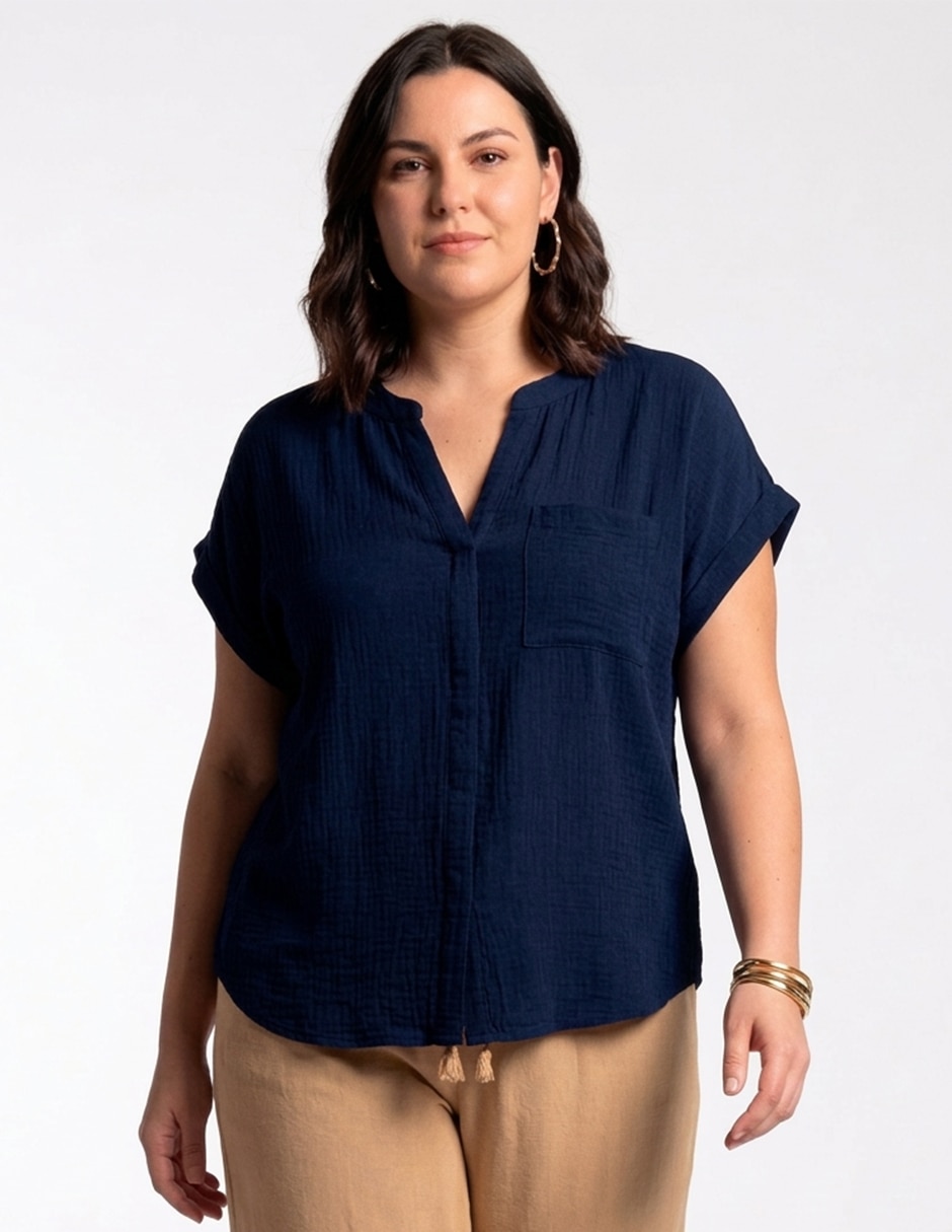 Blusa Davinchy manga corta para mujer