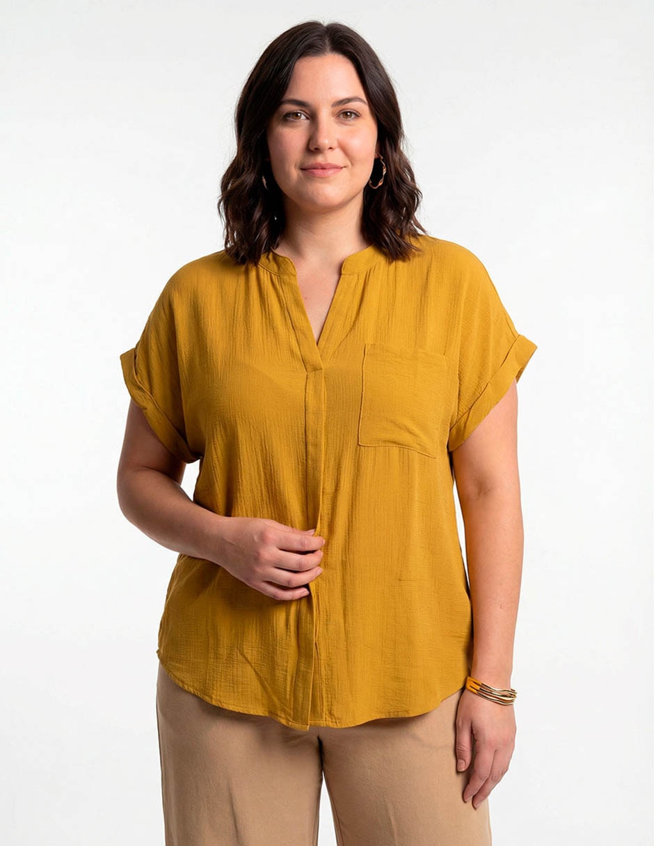 Blusa manga corta para mujer