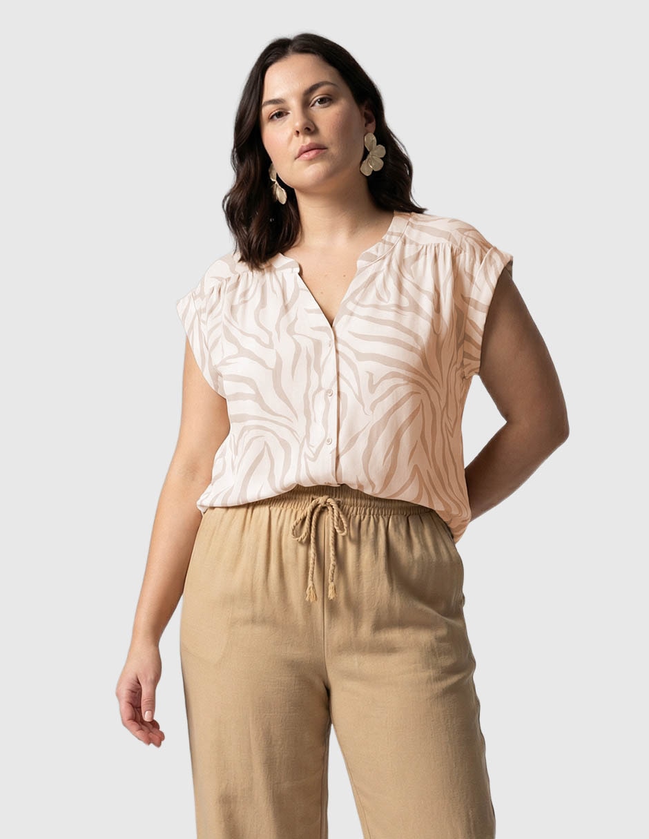 Blusa manga corta para mujer