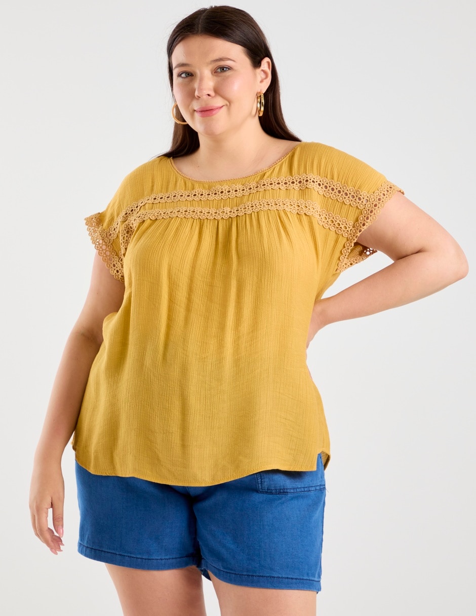 Blusa manga corta para mujer
