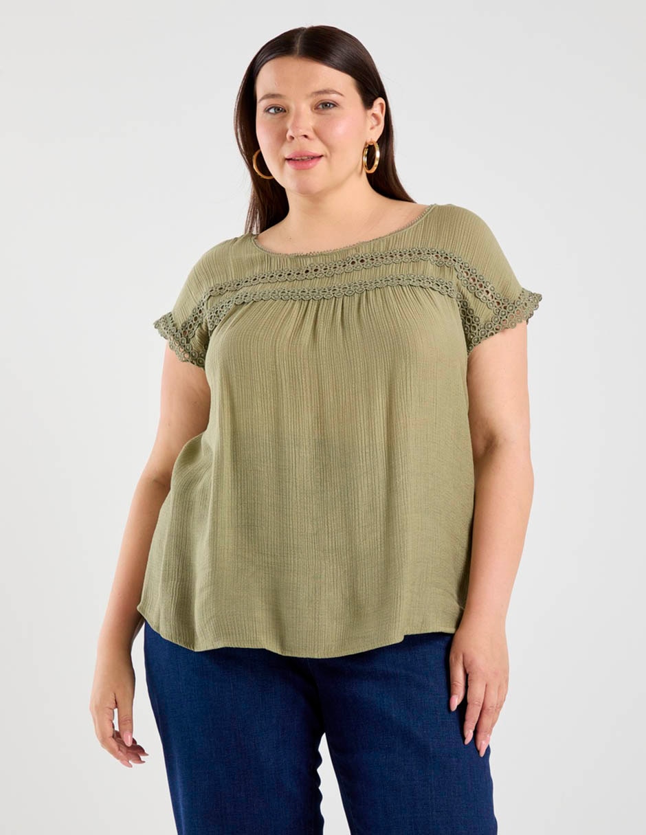 Blusa manga corta para mujer