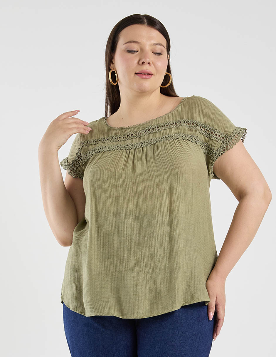Blusa manga corta para mujer 7