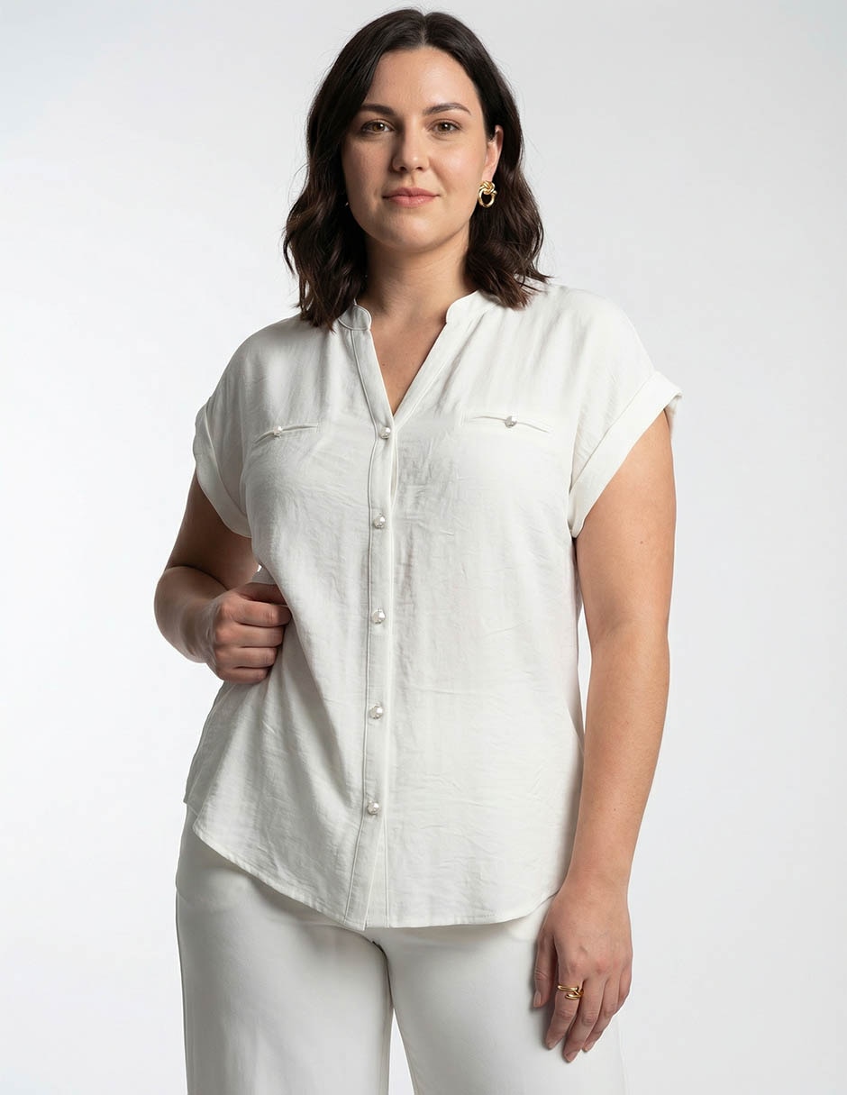 Blusa manga corta para mujer