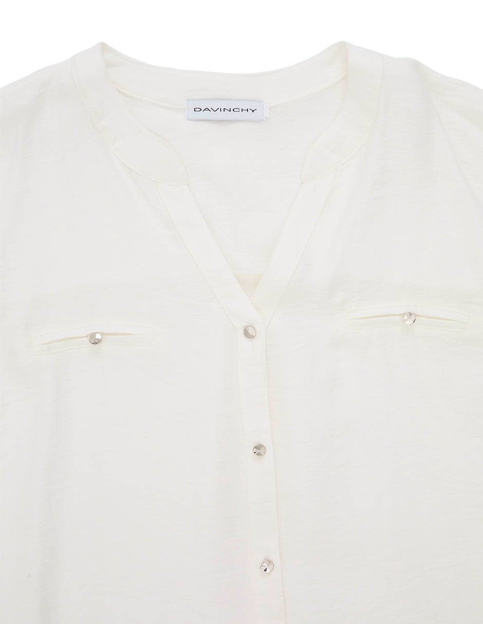 Blusa Davinchy Manga Corta Para Mujer