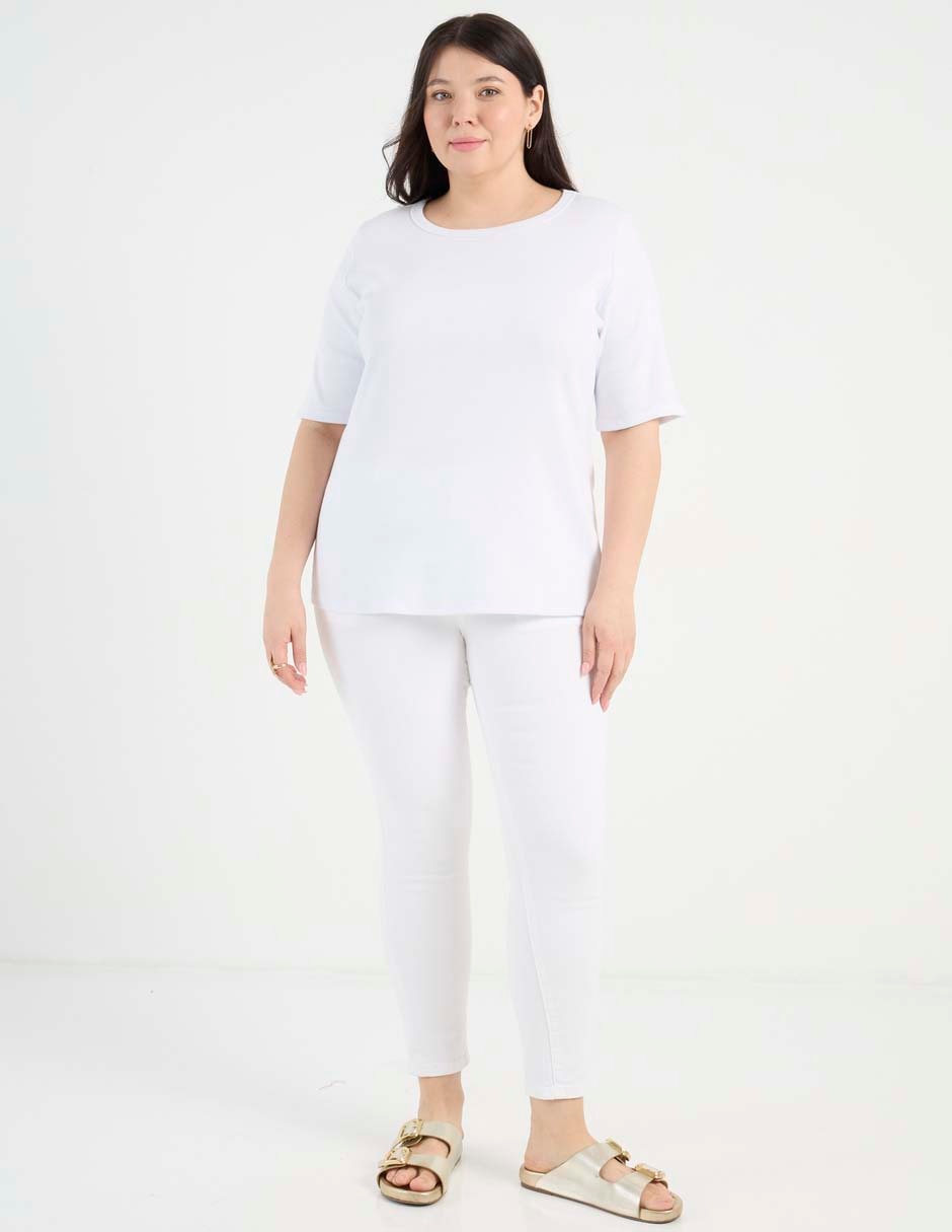 Playera manga corta lieb plus cuello redondo para mujer