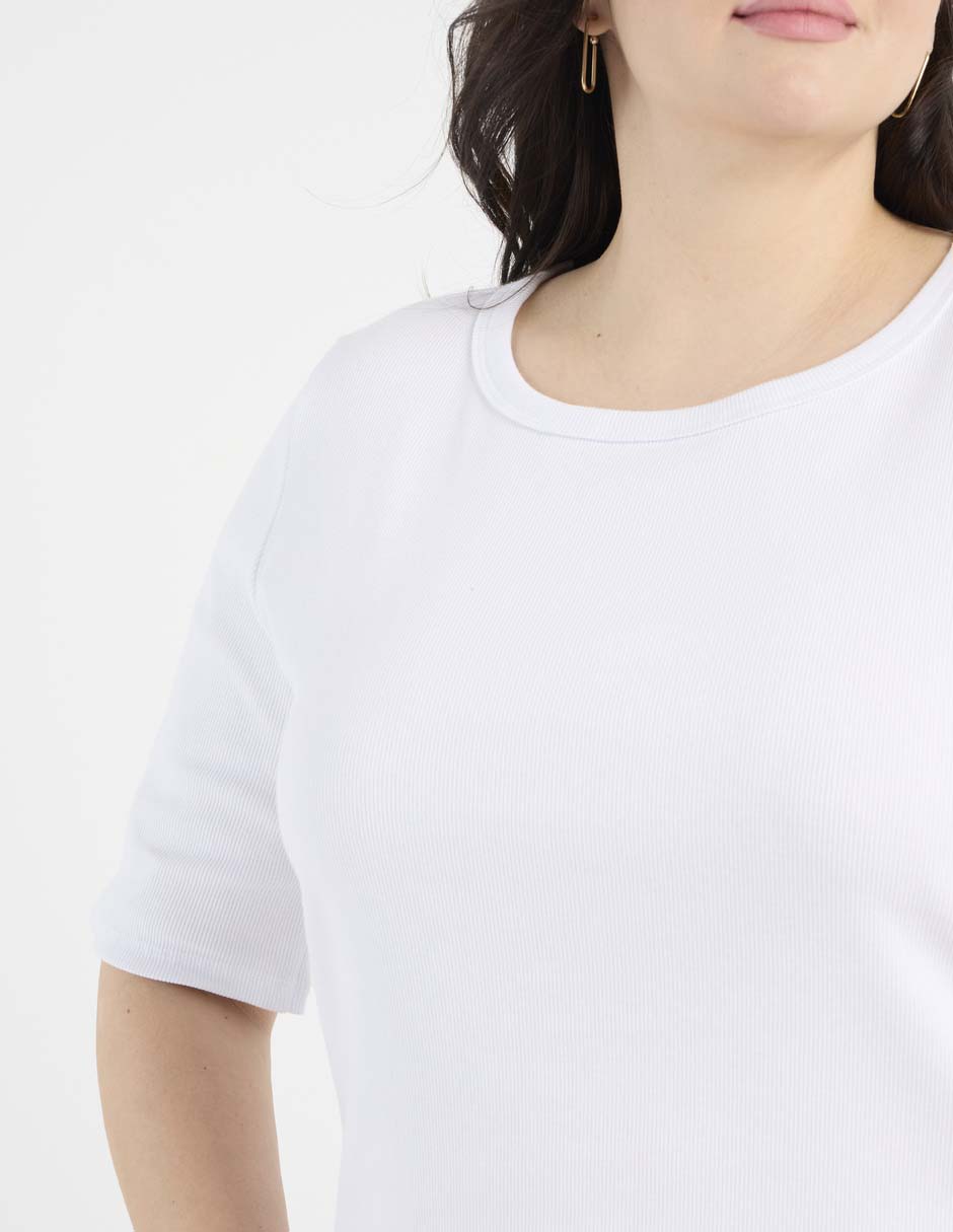 Playera manga corta lieb plus cuello redondo para mujer