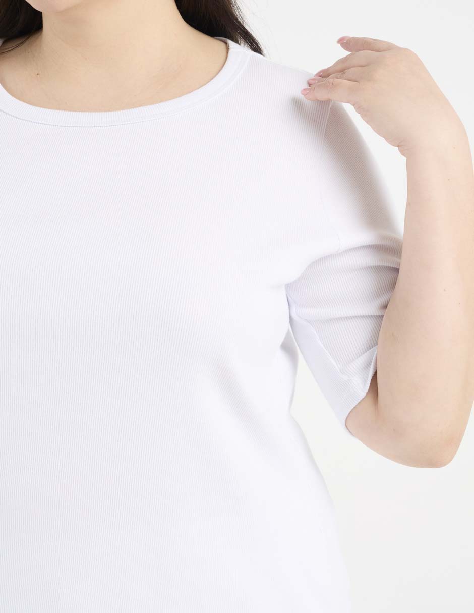 Playera manga corta lieb plus cuello redondo para mujer