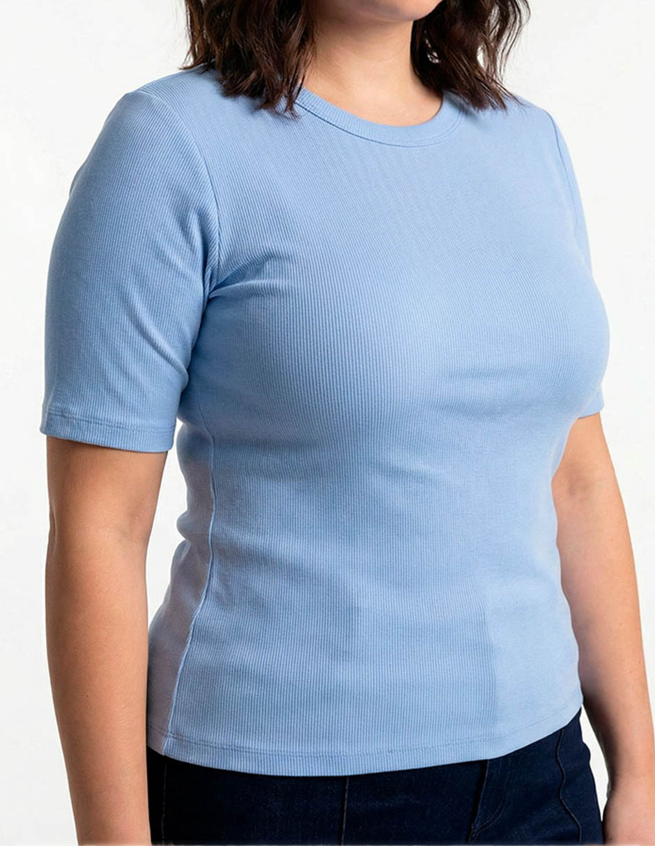 Playera manga corta cuello redondo para mujer 4