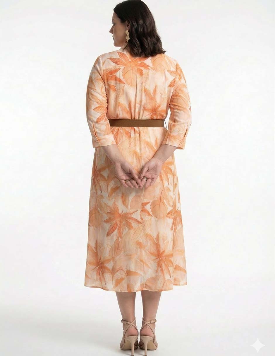 VESTIDO DAVINCHY 173286X, 2X, NARANJA