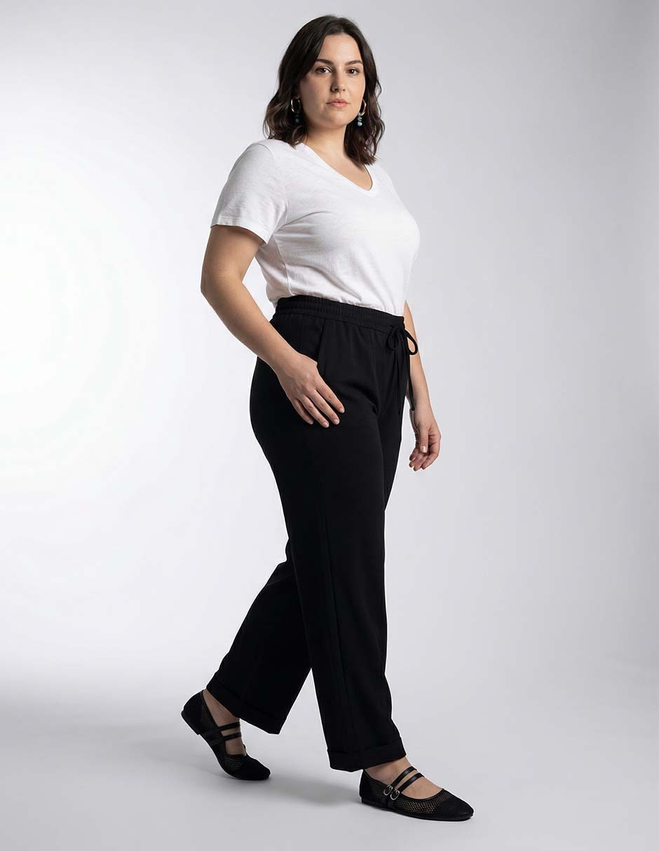 Pantalón straight amplio para mujer 7